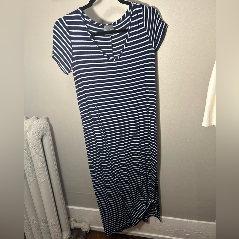 Bohemian Style Stripped Dress with Slit